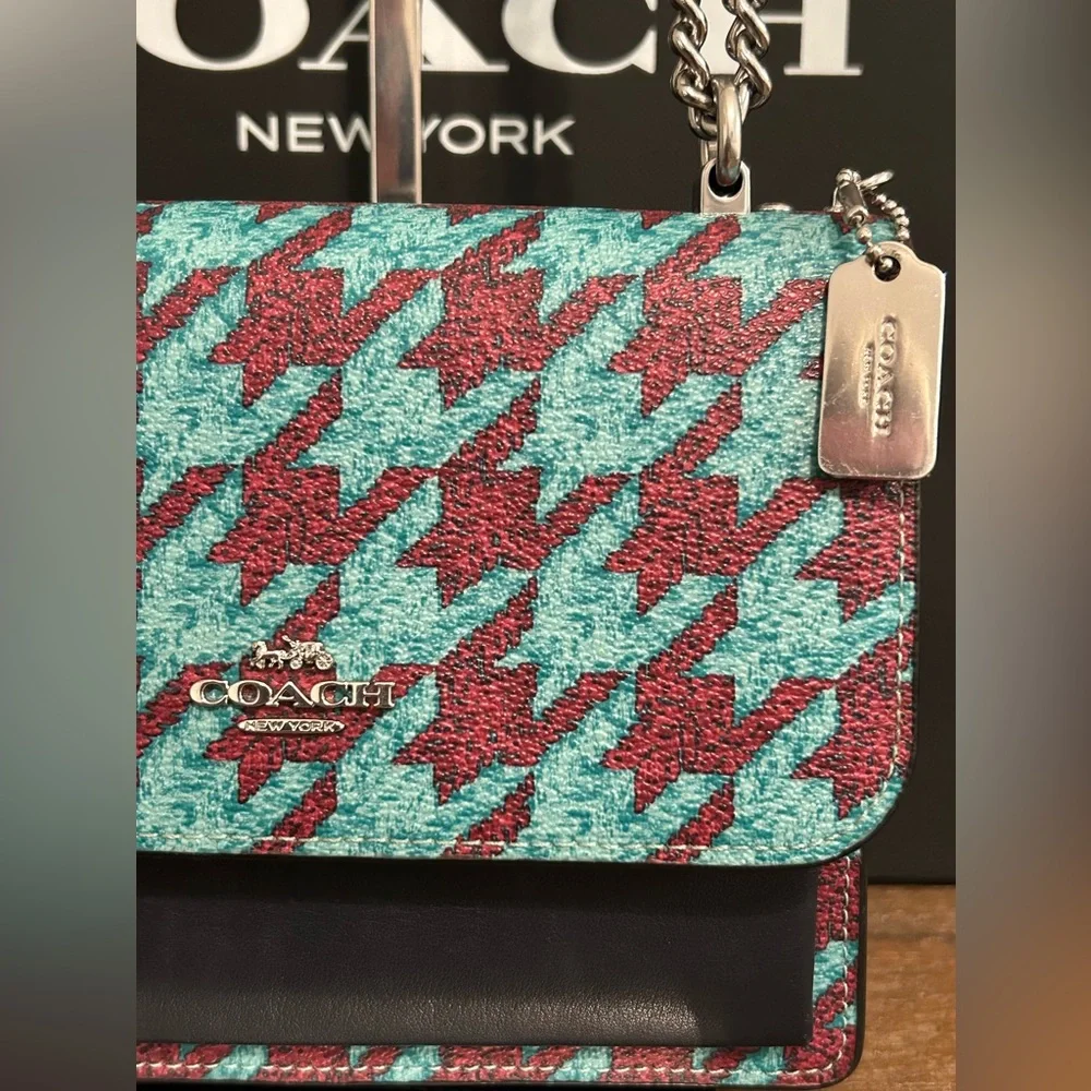 Coach Klare Mini Houndstooth Chain Shoulder Bag - Picture 2 of 9